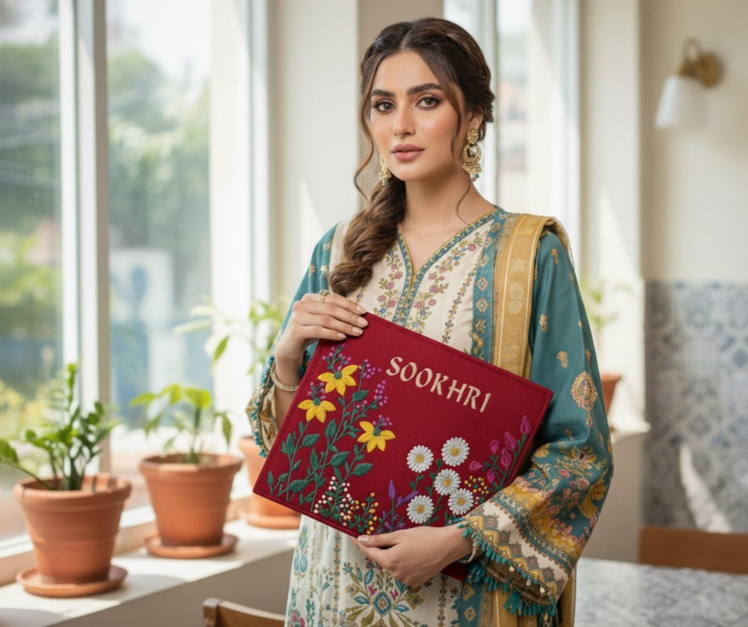 SOOKHRI Embroidered Floral Handbag