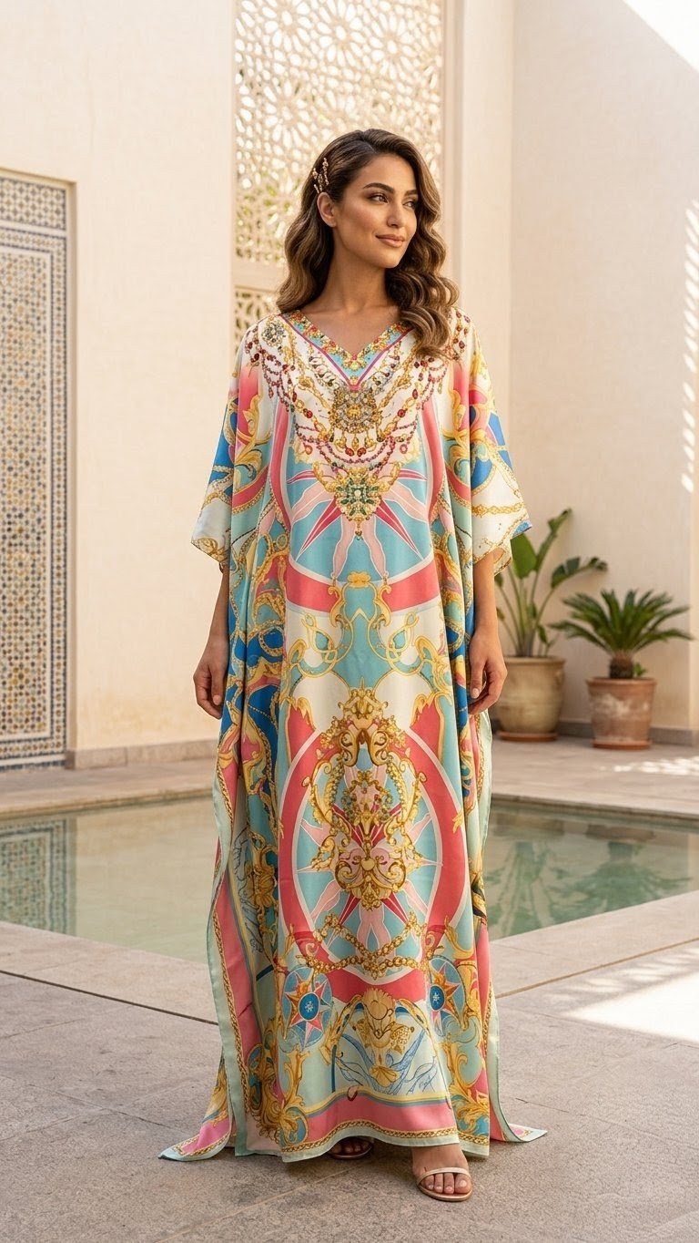 Silk 1-piece kaftan