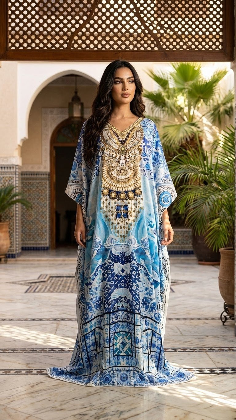 Silk 1-piece kaftan