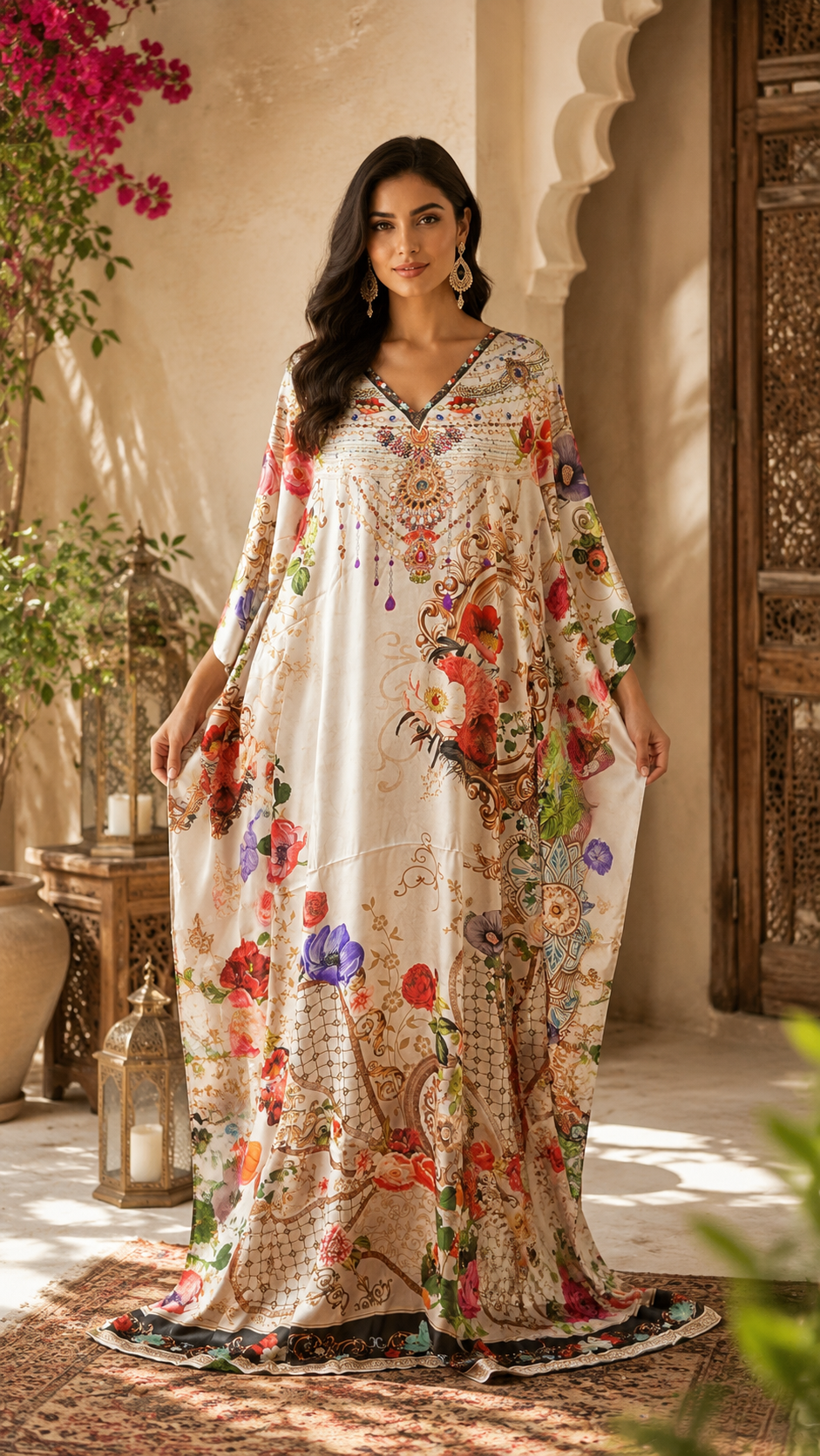 Silk 1-piece kaftan