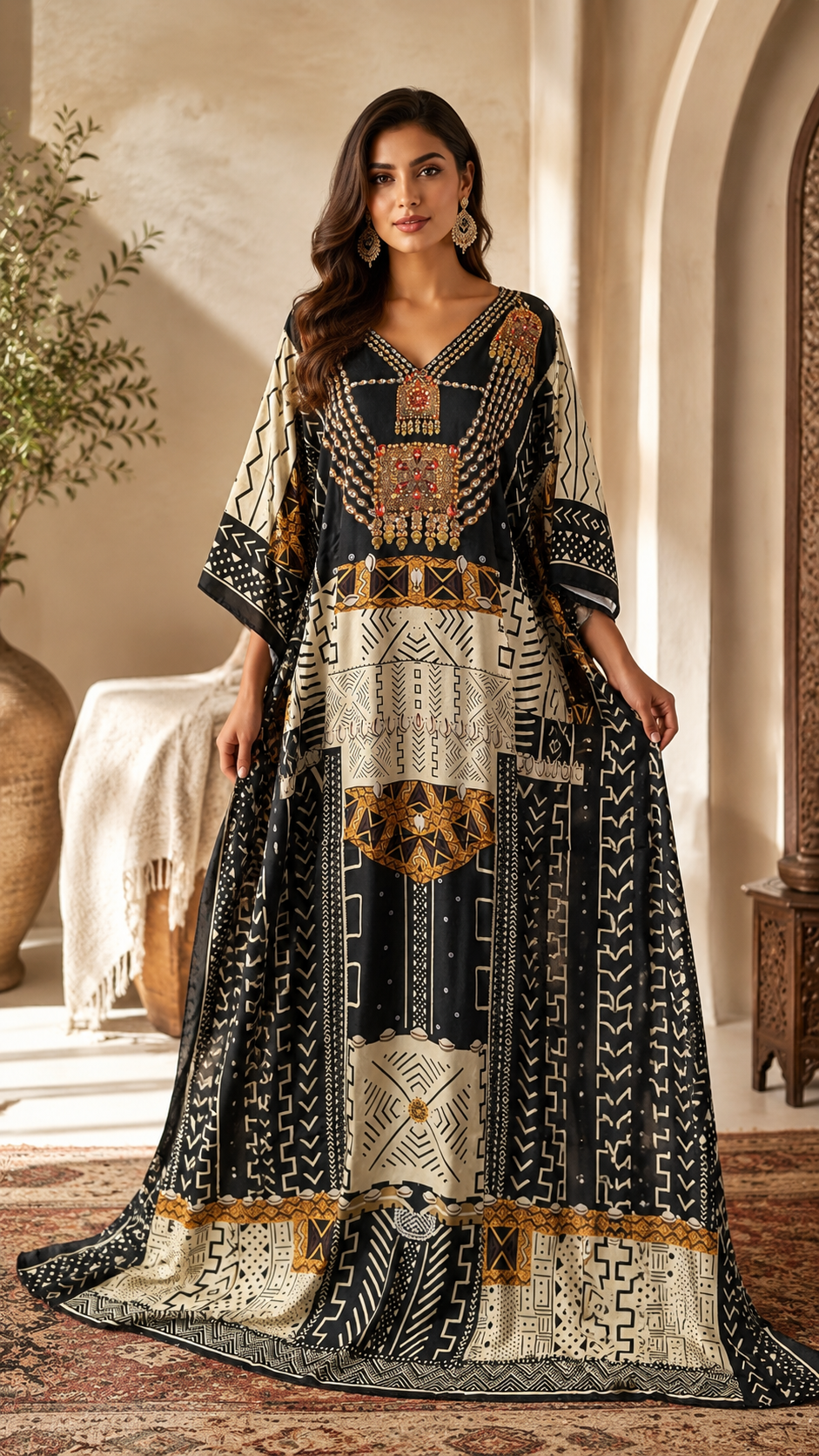 Silk 1-piece kaftan