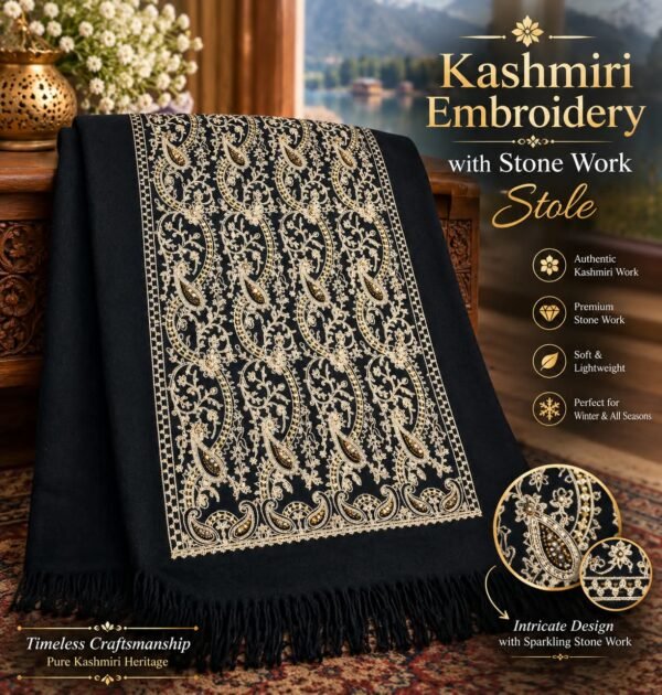 Pashmina Kashmiri Shawl Embrodiery Handcrafted