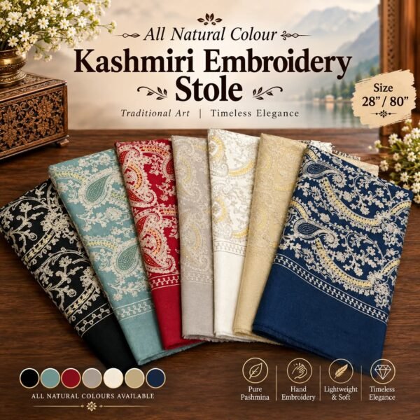 Pashmina Kashmiri stole full embrodiery